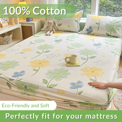 Dora Mill 100% Kapas Tulen Dilengkapi Cadar dan Sarung Bantal - Super Single/Queen/King #BFF