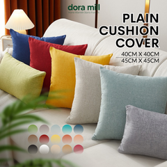 Plain Linen Cushion Cover for Sofa or Bed Soft Decorative Throw Pillow Case by Dora Mill #AZB