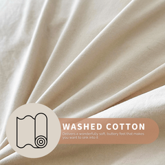 Colorblock Washed Cotton Quilt Cover Bedsheet Set – Soft & Breathable Bedding for Super Single/Queen/King #BQB