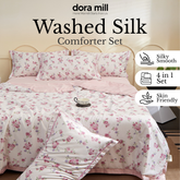 Dora Mill Washed Ice Silk Comforter Bedsheet Set - Queen/King #BSL
