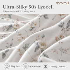 DORAMILL 100% Tencel Lyocell Comforter Fitted Bedsheet Set #BSB