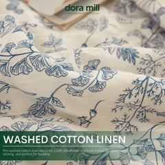 Washed Cotton Linen Summer Comforter 5in1 Bedsheet Set by Dora Mill #BBT
