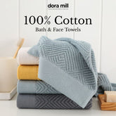 Dora Mill Plain Color Pure Cotton Towel - Bath Towel/Face Towel #WTL
