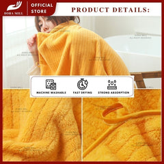 Dora Mill Soft Microfiber Coral Velvet Bath Towel - Suitable for Children and Adult / Quick Drying & Strong Absorbent #WTW