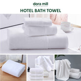 Dora Mill 100% Cotton Plain White Hotel Towel – Bath Towel / Face Towel #WTE