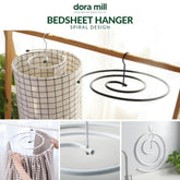 Dora Mill Spiral Sheet Hanger – Easy Hanging & Space-Saving Clothing/Bedsheet Organizer #HHA