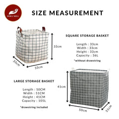 Dora Mill Waterproof Cotton Linen Foldable Storage Box – Desktop Organizer /Sundries Storage Basket #ASA
