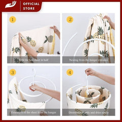 Penyangkut Cadar Lingkaran Dora Mill – Penyusun Pakaian/Cadar Tempat Tidur Mudah Digantung & Jimat Ruang #HHA