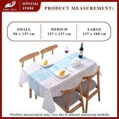 Dora Mill PVC Waterproof Reusable Table Cloth – Nordic Minimalist Oilproof Reusable Dining Cover #ATA