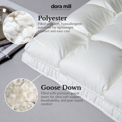 Bantal Bawah Angsa Hotel Mewah Dora Mill Ultra Lembut – 1300G #APL