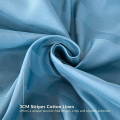 Penutup Kuilt Koleksi Hotel Dora Mill 3cm Stripe – Sarung Duvet Linen Kapas Elegan dengan Kemasan Satin #BNY