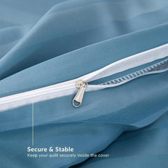 Penutup Kuilt Koleksi Hotel Dora Mill 3cm Stripe – Sarung Duvet Linen Kapas Elegan dengan Kemasan Satin #BNY