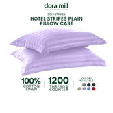 Dora Mill 3cm Stripe Hotel Collection Pillow Case – Cotton Linen with Crystal Satin Finish #ACY