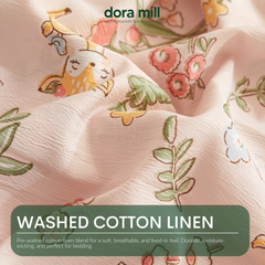 Sarung Bantal Linen Kapas Dicuci Dora Mill – Sarung Bantal Rekaan Segar & Minimalis Gaya Ins #ACU