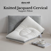Dora Mill 硬质针织提花颈椎枕 - 符合人体工程学、酒店风格、柔软支撑 (1300G) #APO