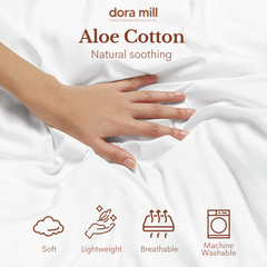 Minimalist Plain Aloe Cotton Quilt Cover Fitted Bedsheet Set by Dora Mill #BAP