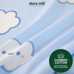 Set Cadar Dilengkapi Kapas Sikat 880TC Dora Mill dengan Sarung Bolster - Single/Queen/King