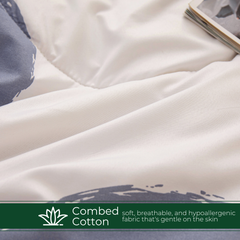 Dora Mill Combed Cotton 7-in-1 Bedsheet Set with Comforter & Bolster Case - Queen/King #BEA