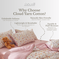 Dora Mill Cloud Cotton Quilt Cover Bedsheet Set - Super Single/ Queen/ King #BQC