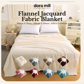 Dora Mill Plain Flannel Jacquard Blanket - Suitable for Office /Travel/Sofa #BXN