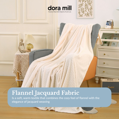 Dora Mill Plain Flannel Jacquard Blanket - Sesuai untuk Pejabat /Perjalanan/Sofa #BXN