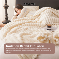 Dora Mill Imitation Rabbit Fur Fabric Blanket / Travel /Sofa Blanket #BXQ