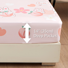 Dora Mill Bunga Series Aloe Cotton Fitted Bedsheet with Pillow & Bolster Case #BBR