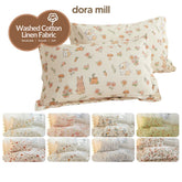 DORAMILL Wash Cotton Linen Ins Style Pillowcase #DASP