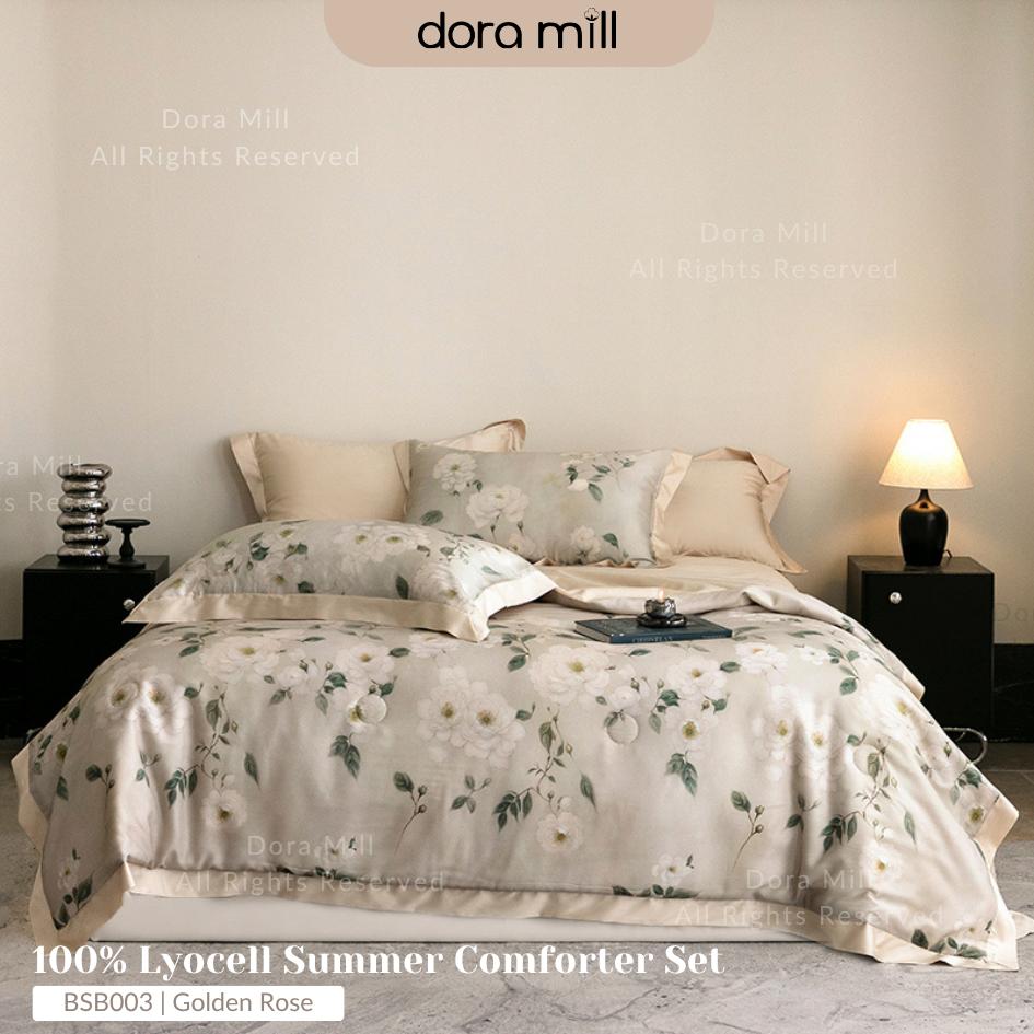DORAMILL 100% Tencel Lyocell Comforter Fitted Bedsheet Set #BSB