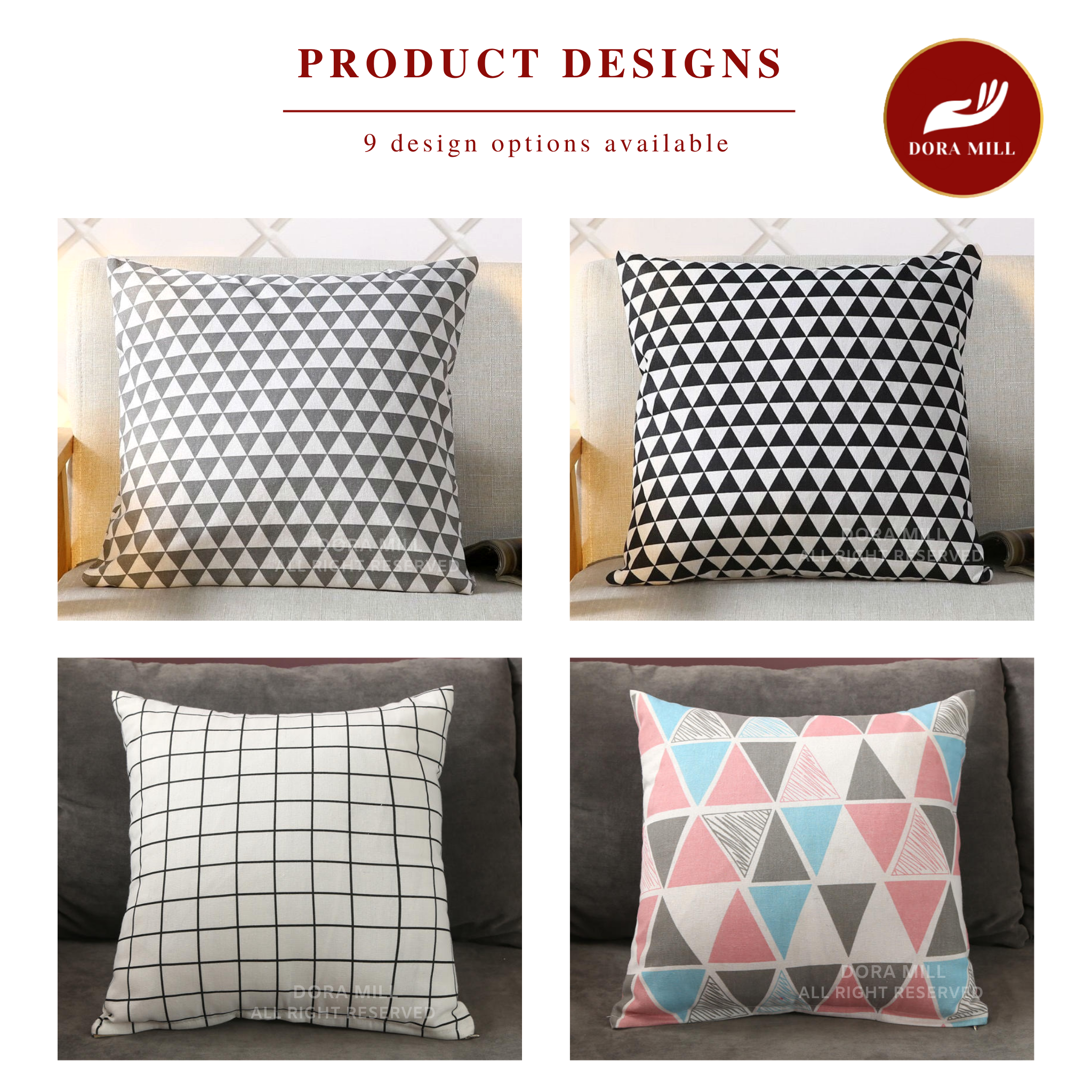 Dora Mill Classic Series Linen Cotton Throw Pillow Case – Sofa Cushion Cover #AZA