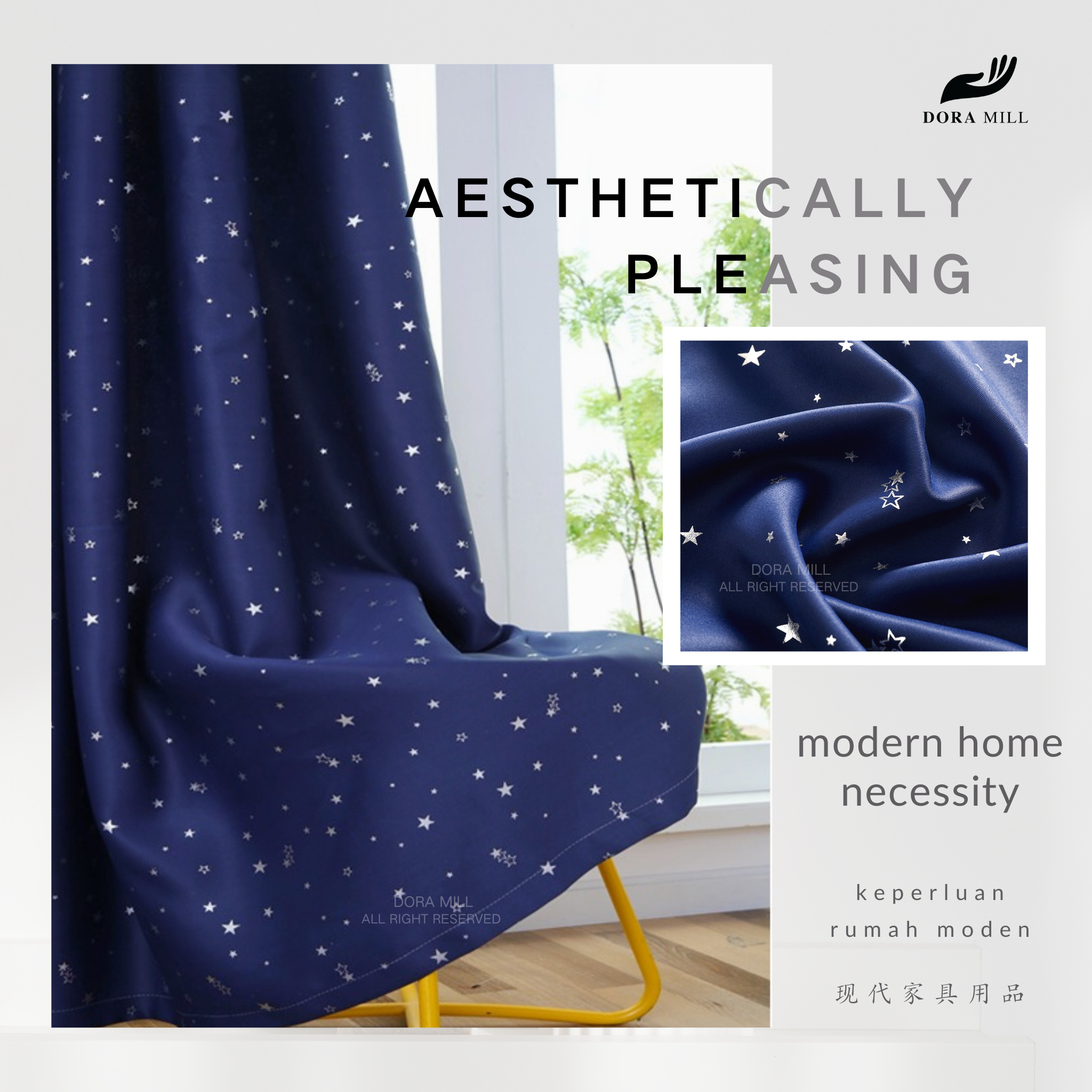 85% Light Blocking Curtains 2in1 Installation with Rod Pocket and Hook Design for Bedroom or Living Room by Dora Mill #RCY