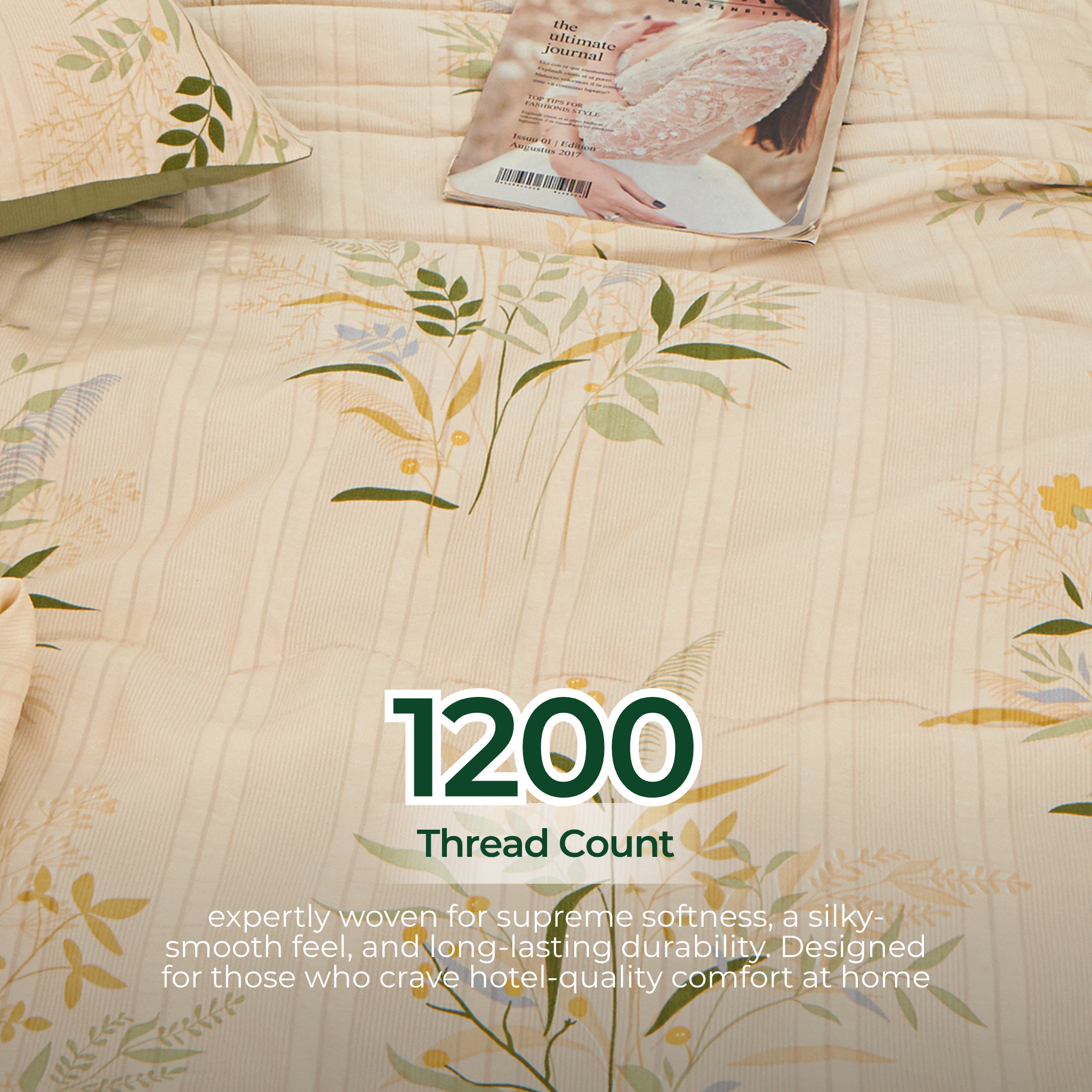 Cloud Cotton Bedding Set with Comforter Fitted Sheet and Pillowcases for Malaysia Weather #BCG