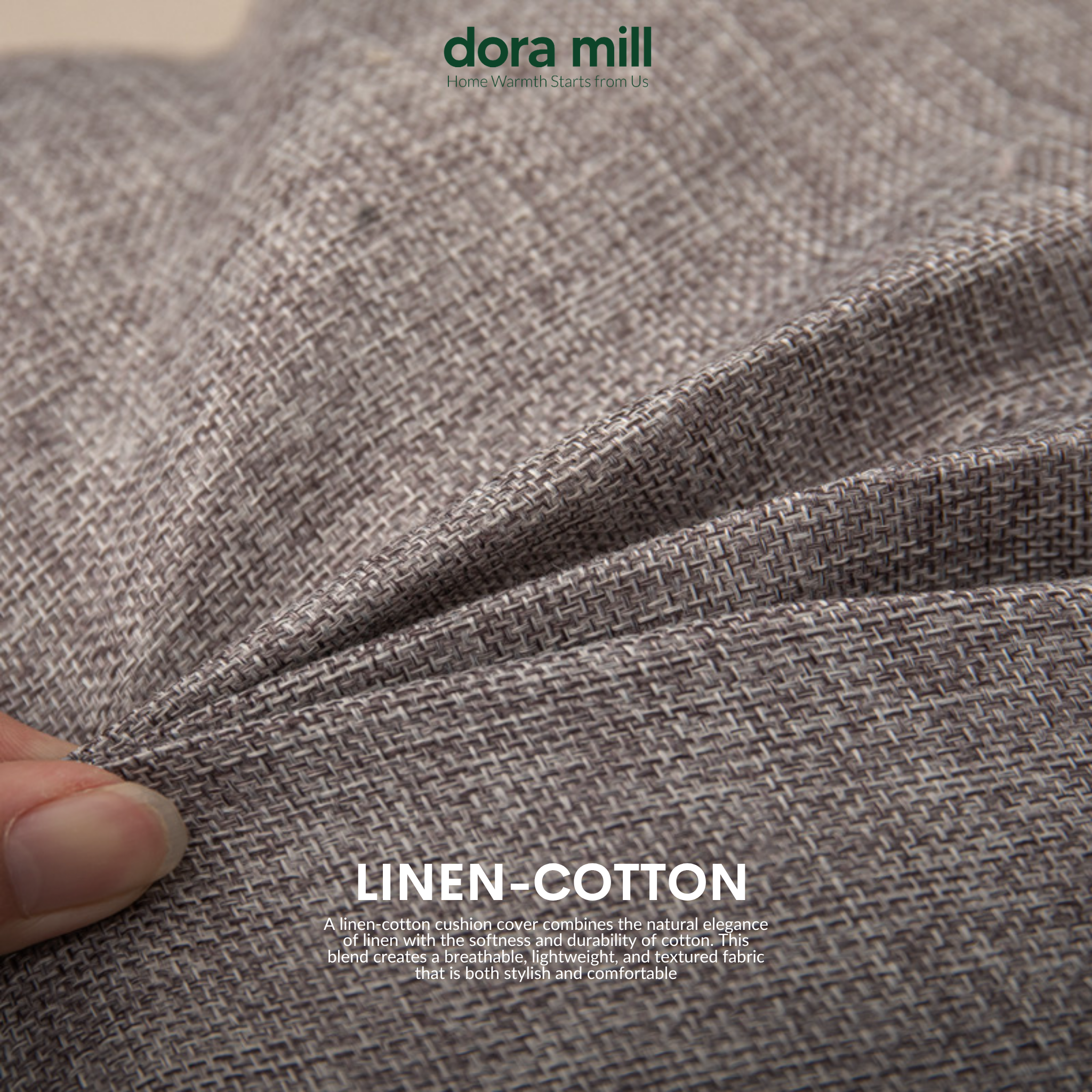 Plain Linen Cushion Cover for Sofa or Bed Soft Decorative Throw Pillow Case by Dora Mill #AZB