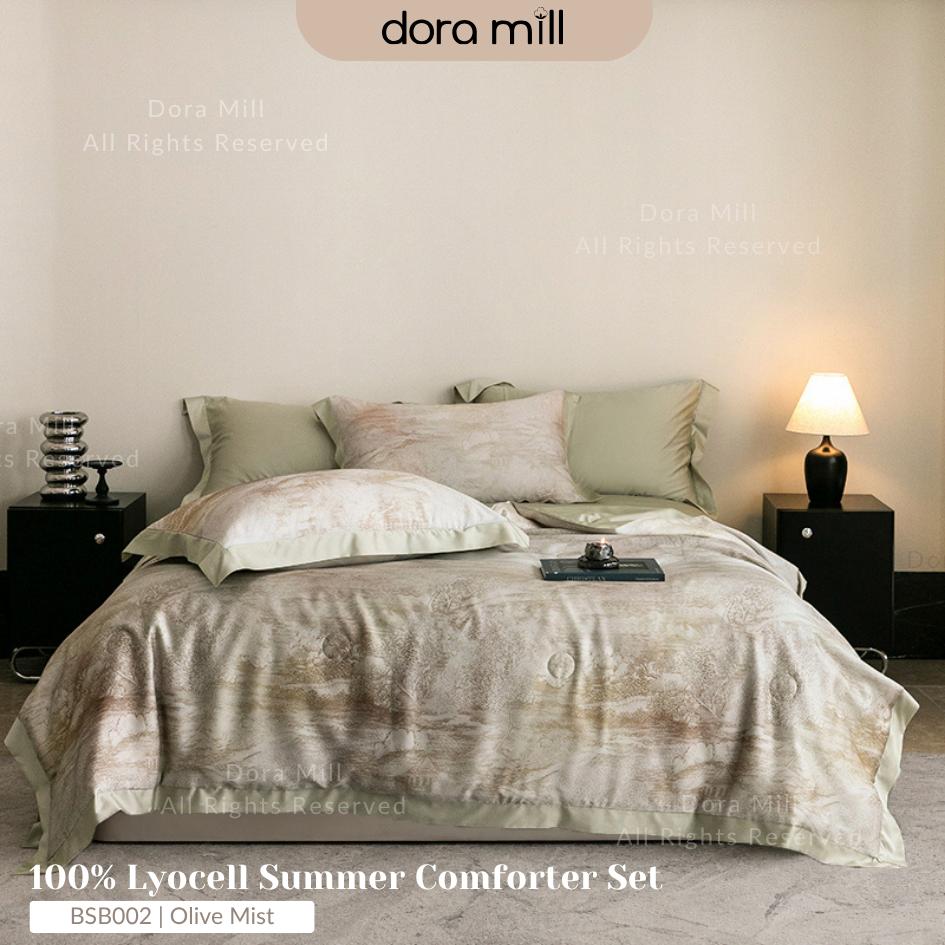 DORAMILL 100% Tencel Lyocell Comforter Fitted Bedsheet Set #BSB