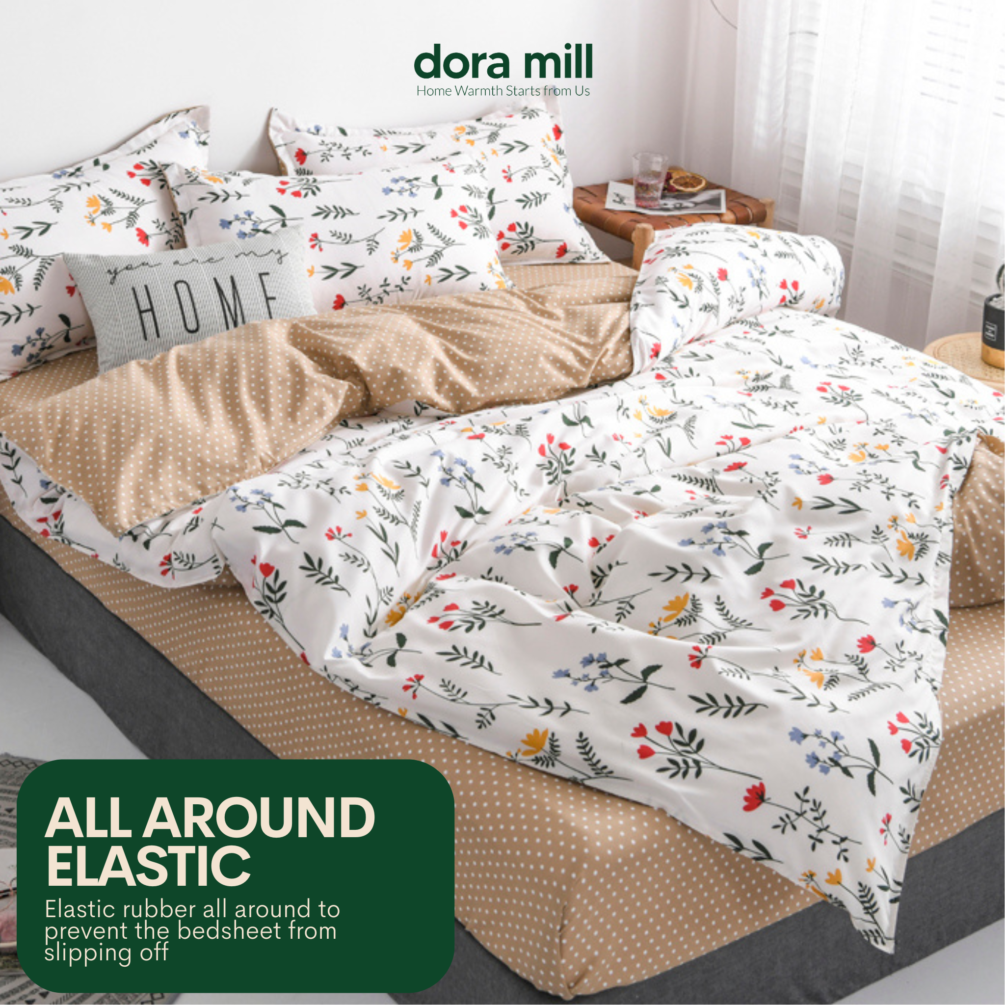 Dora Mill Combed Cotton Bedsheet w/Quilt Cover #A