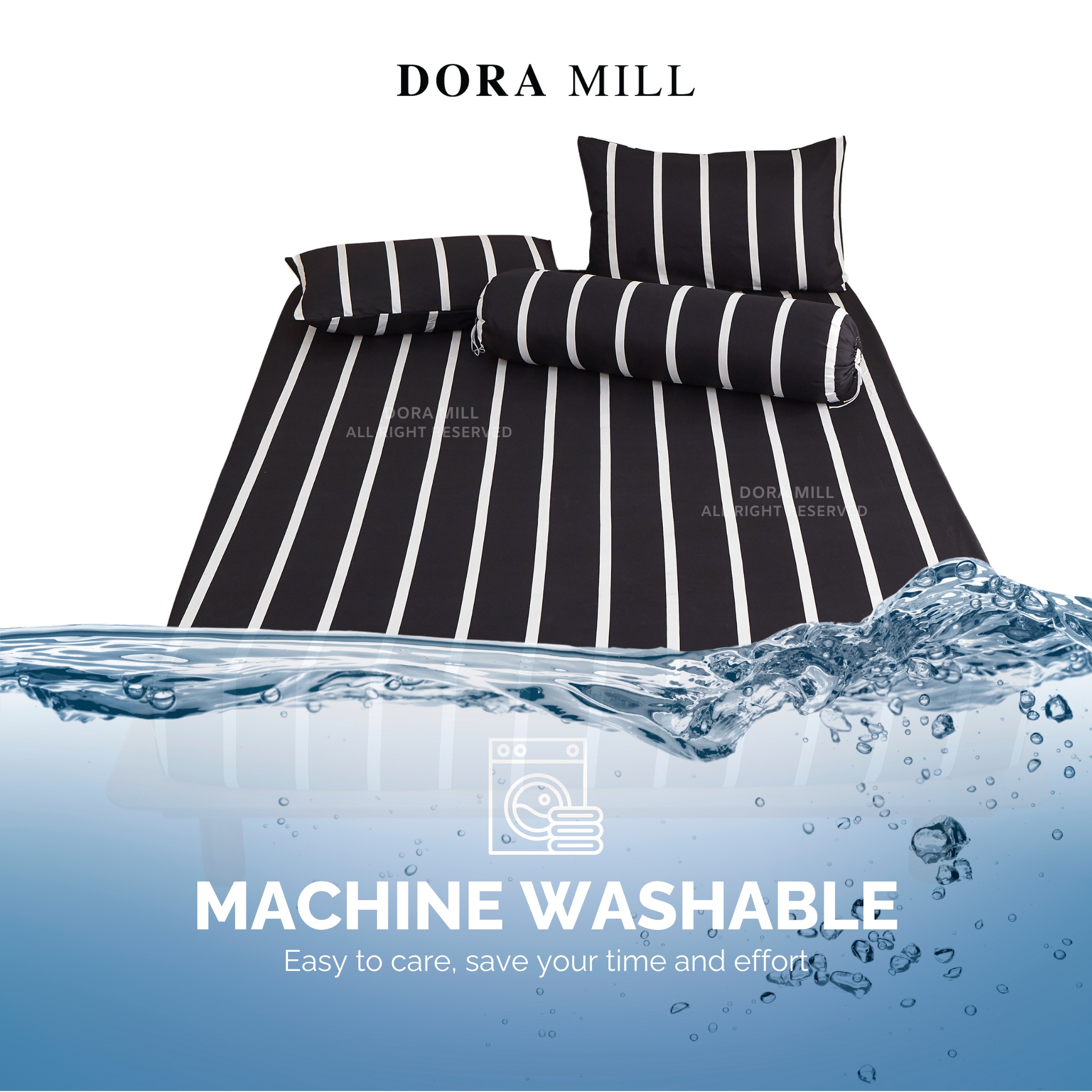 Dora Mill Classic Series Aloe Cotton Fitted Bedsheet with Pillow & Bolster Case #BBA