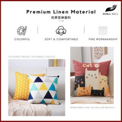 Dora Mill Home Series Linen Cotton Throw Pillow Case – Sofa Cushion Cover #AZC