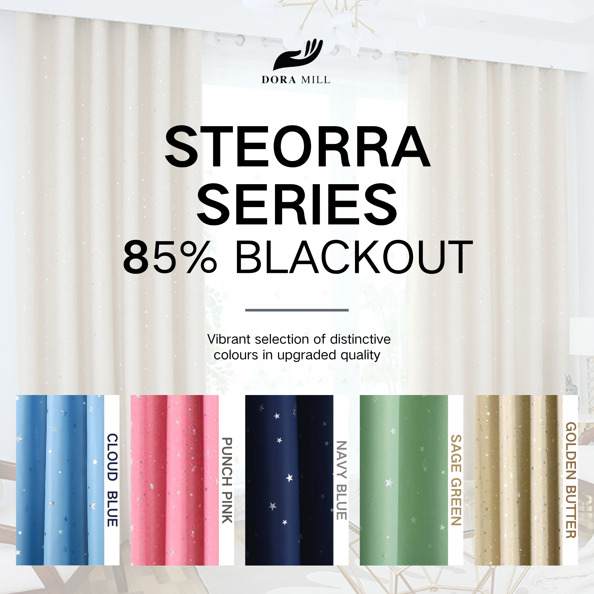 85% Light Blocking Curtains 2in1 Installation with Rod Pocket and Hook Design for Bedroom or Living Room by Dora Mill #RCY