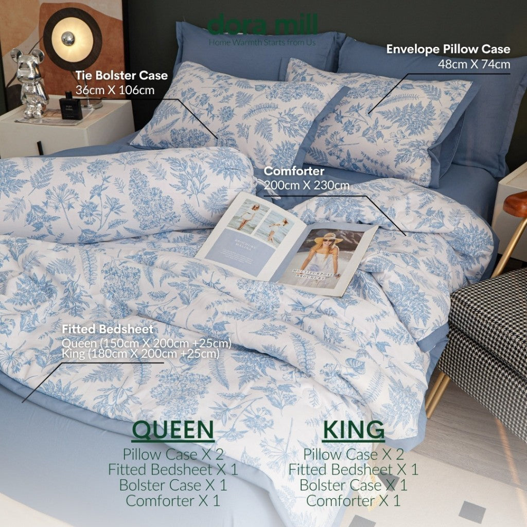 Washed Cotton Linen Summer Comforter 5in1 Bedsheet Set by Dora Mill #BBT