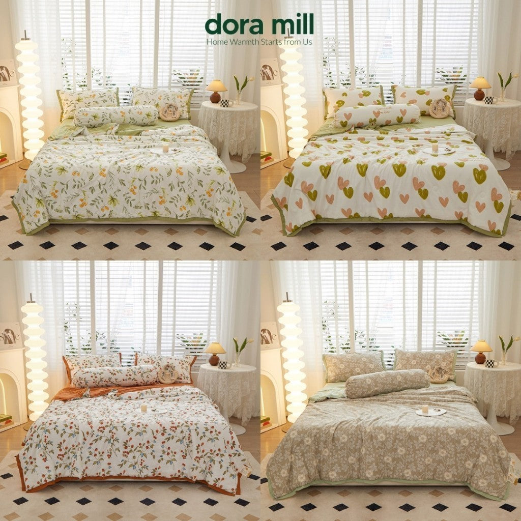 Washed Cotton Linen Summer Comforter 5in1 Bedsheet Set by Dora Mill #BBT