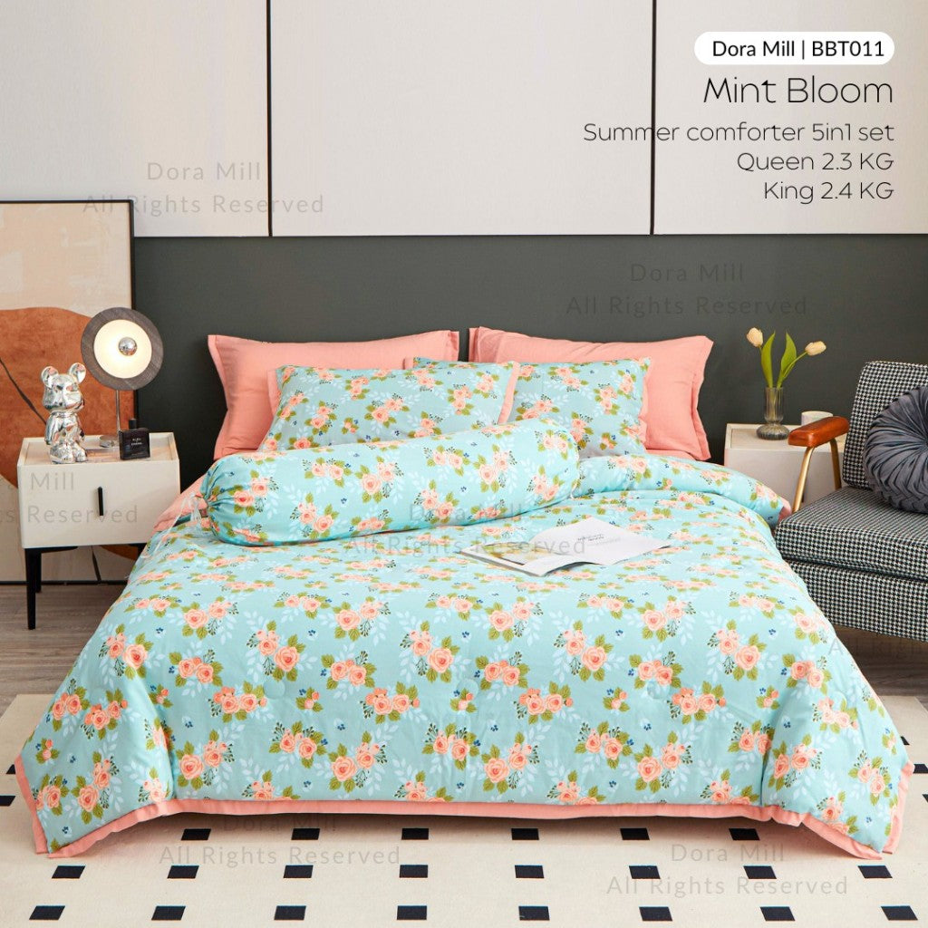 Washed Cotton Linen Summer Comforter 5in1 Bedsheet Set by Dora Mill #BBT