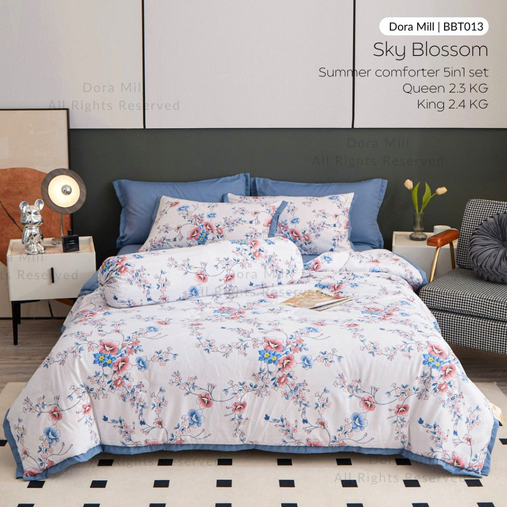 Washed Cotton Linen Summer Comforter 5in1 Bedsheet Set by Dora Mill #BBT