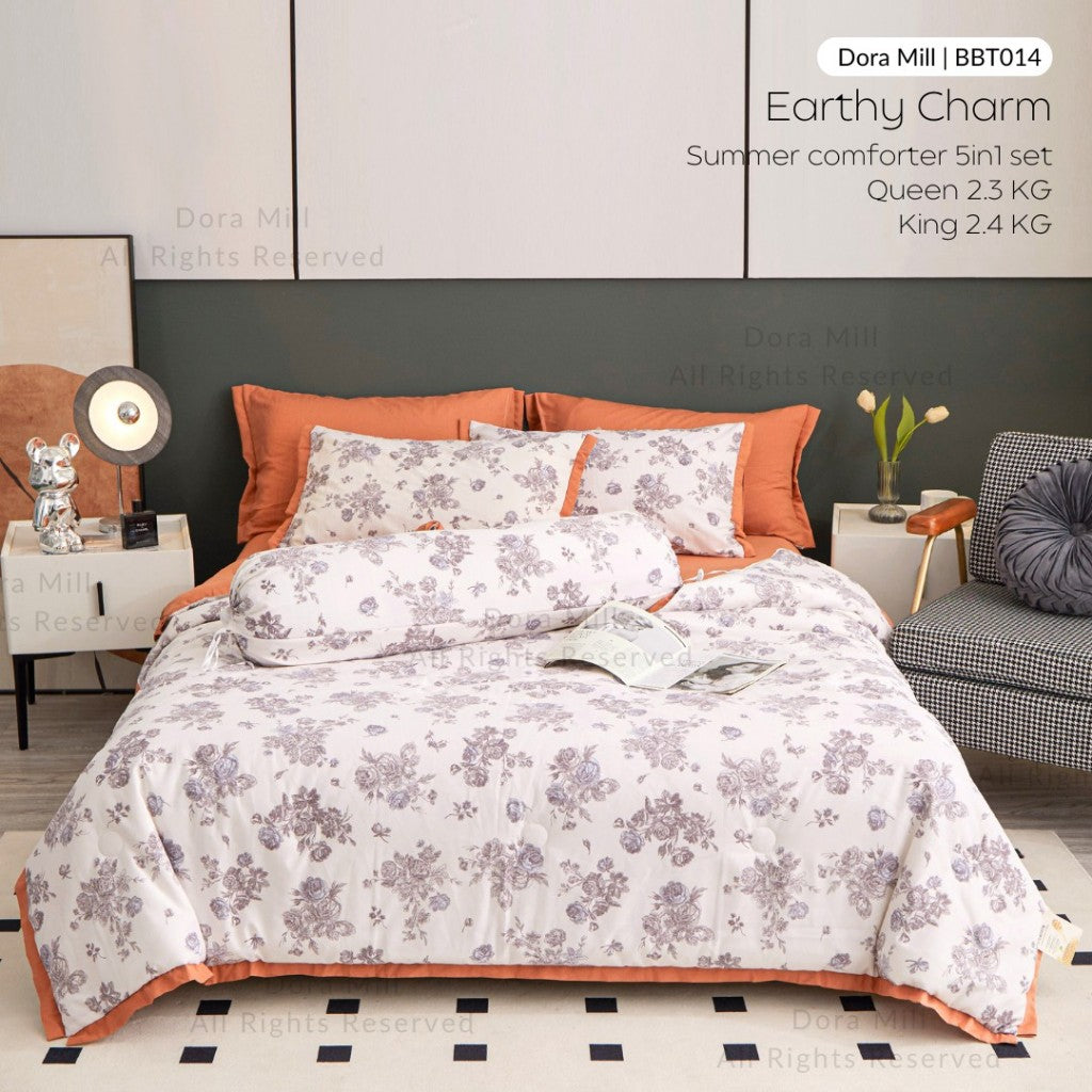 Washed Cotton Linen Summer Comforter 5in1 Bedsheet Set by Dora Mill #BBT