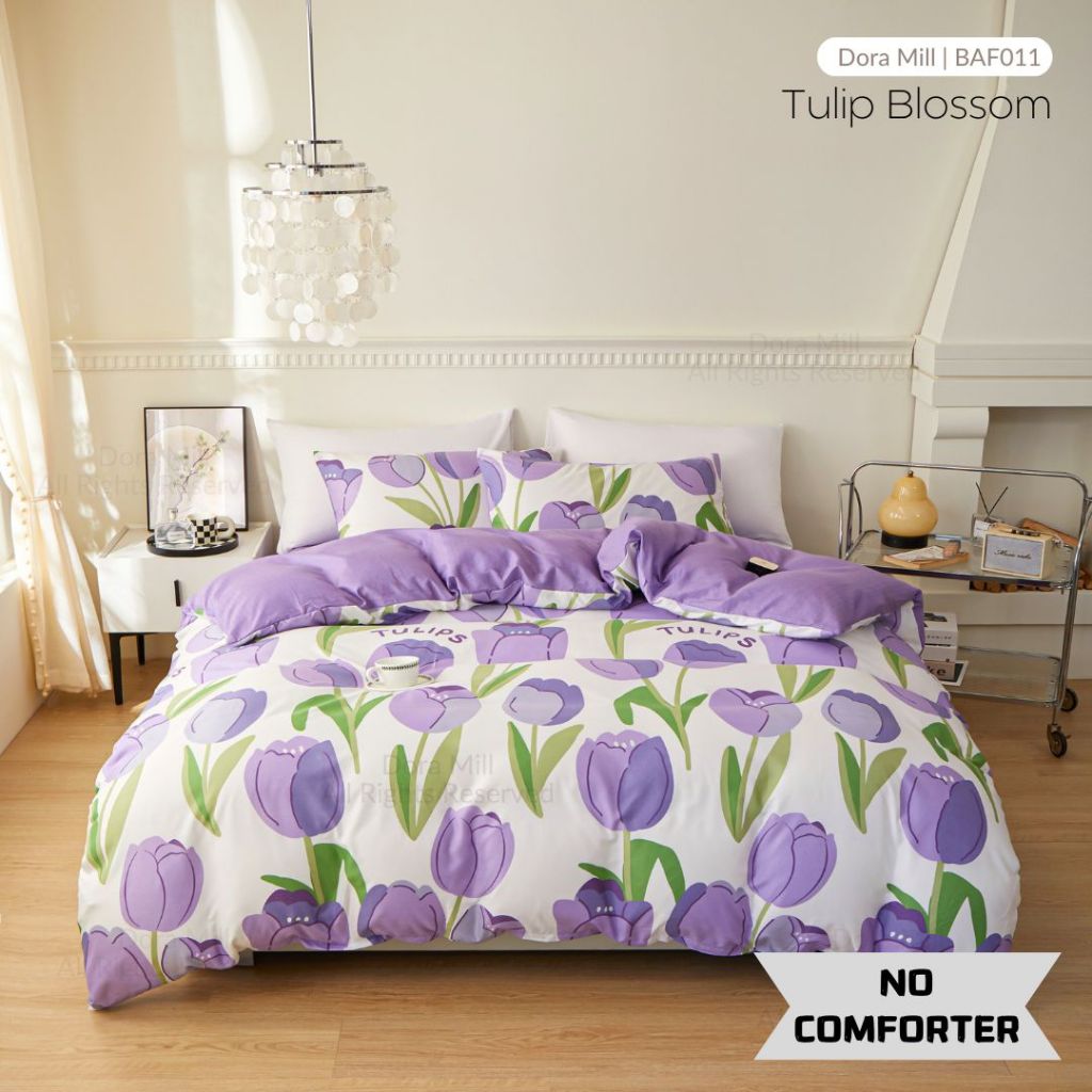 Dora Mill Combed Cotton Bedsheet w/Quilt Cover - Super Single/Queen/King