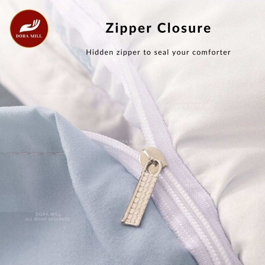 Dora Mill Seersucker Bed Skirt  Bedsheet w/Quilt Cover - Queen/King #BJA