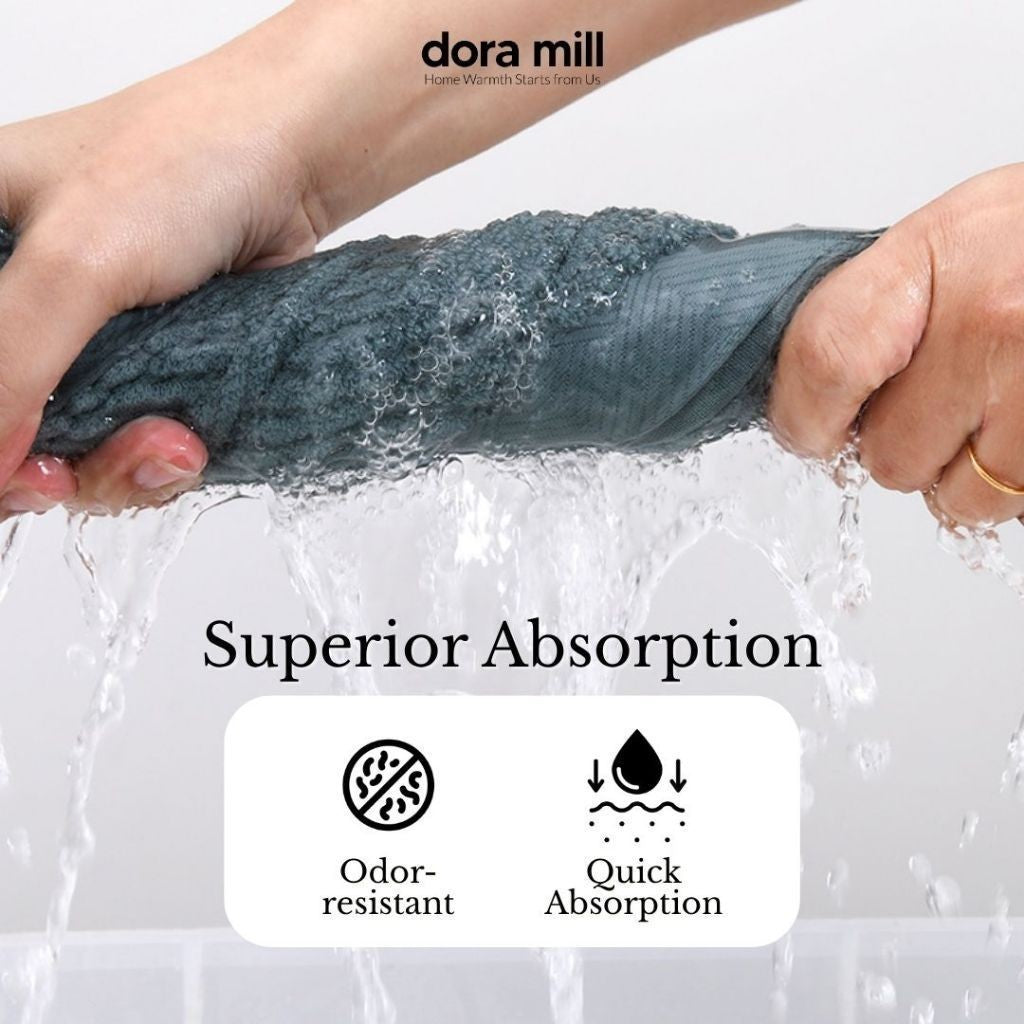 Dora Mill Plain Color Pure Cotton Towel - Bath Towel/Face Towel #WTL