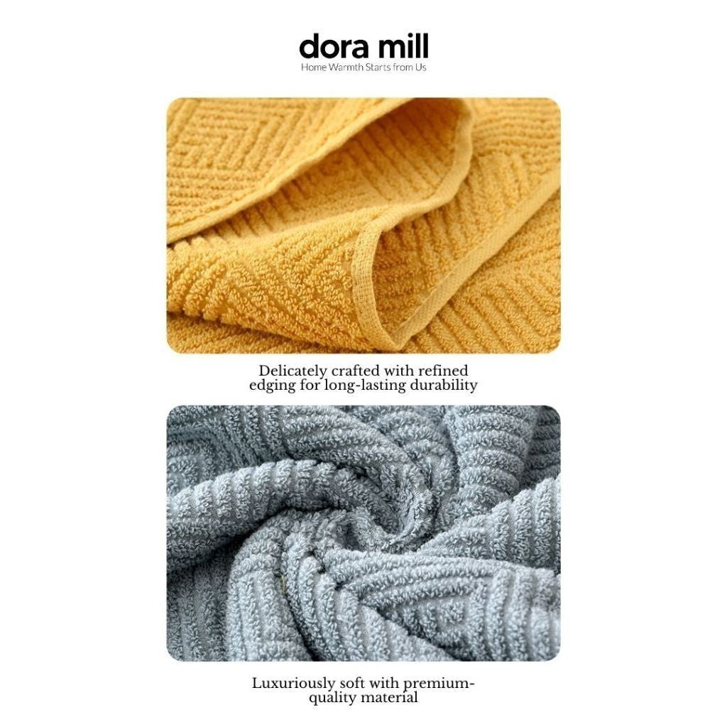 Dora Mill Plain Color Pure Cotton Towel - Bath Towel/Face Towel #WTL