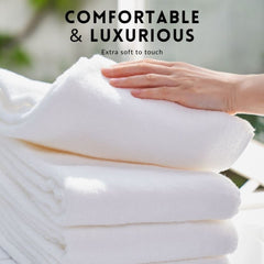 Dora Mill 100% Cotton Plain White Hotel Towel – Bath Towel / Face Towel #WTE