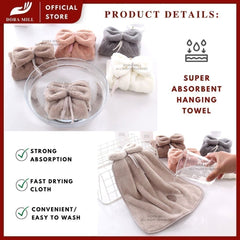 Dora Mill Dapur/Bilik Air Reben Tuala Tangan Bulu Karang – Rekaan Gantung Dinding/Serap Air Kuat &amp; Cepat Kering #WCD