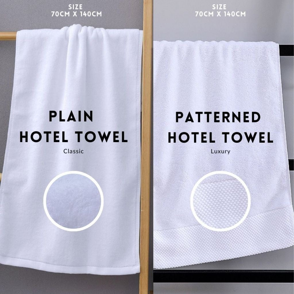 Dora Mill 100% Cotton Plain White Hotel Towel – Bath Towel / Face Towel #WTE